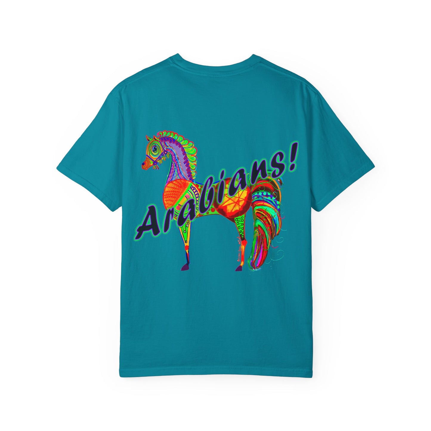 Vibrant Arabian Horses Unisex T-Shirt – Colorful Graphic Tee for Horse Lovers