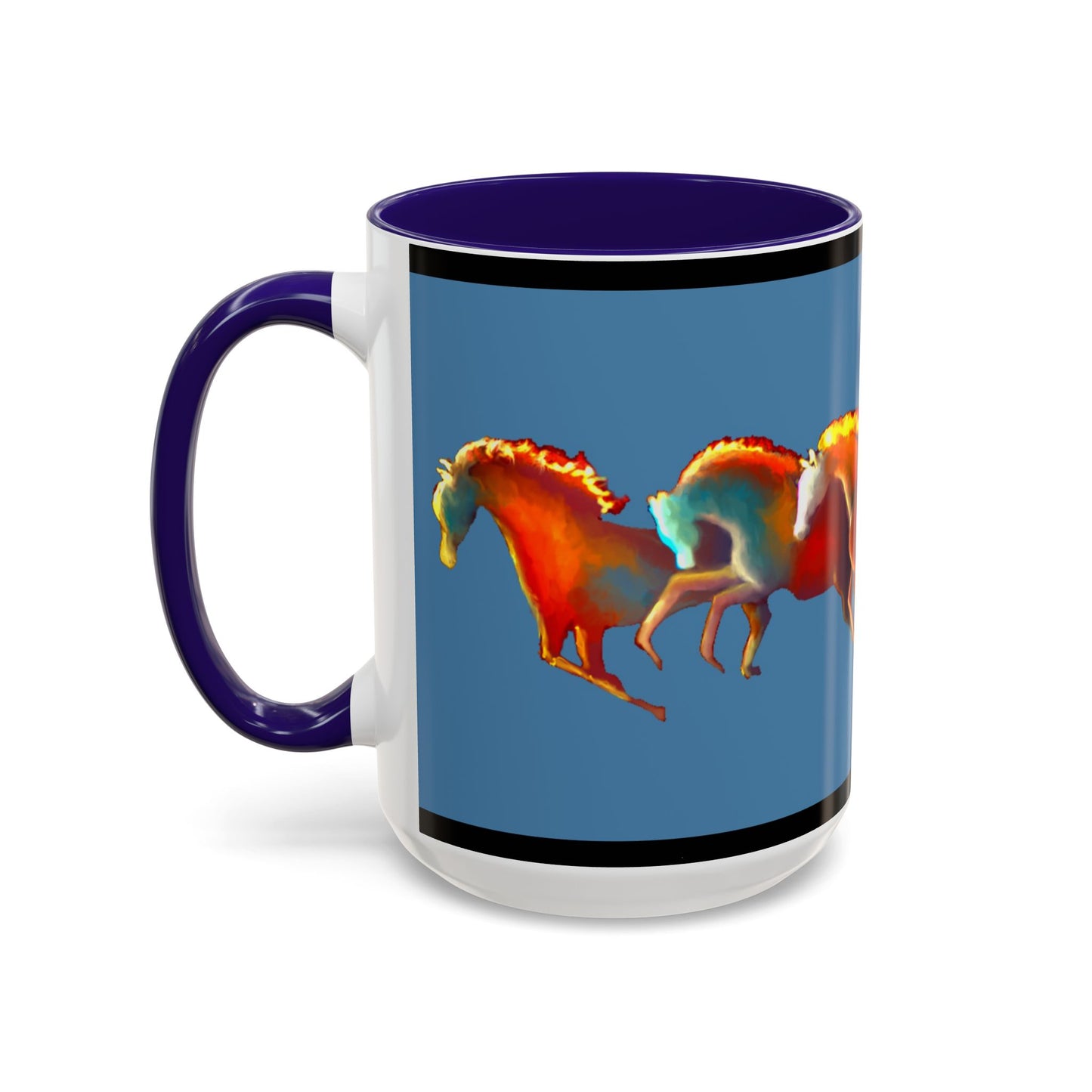 Dawn Treaders of the Southwest Art Mug - Vibrant 11oz & 15oz Coffee Cup for Horse Lovers