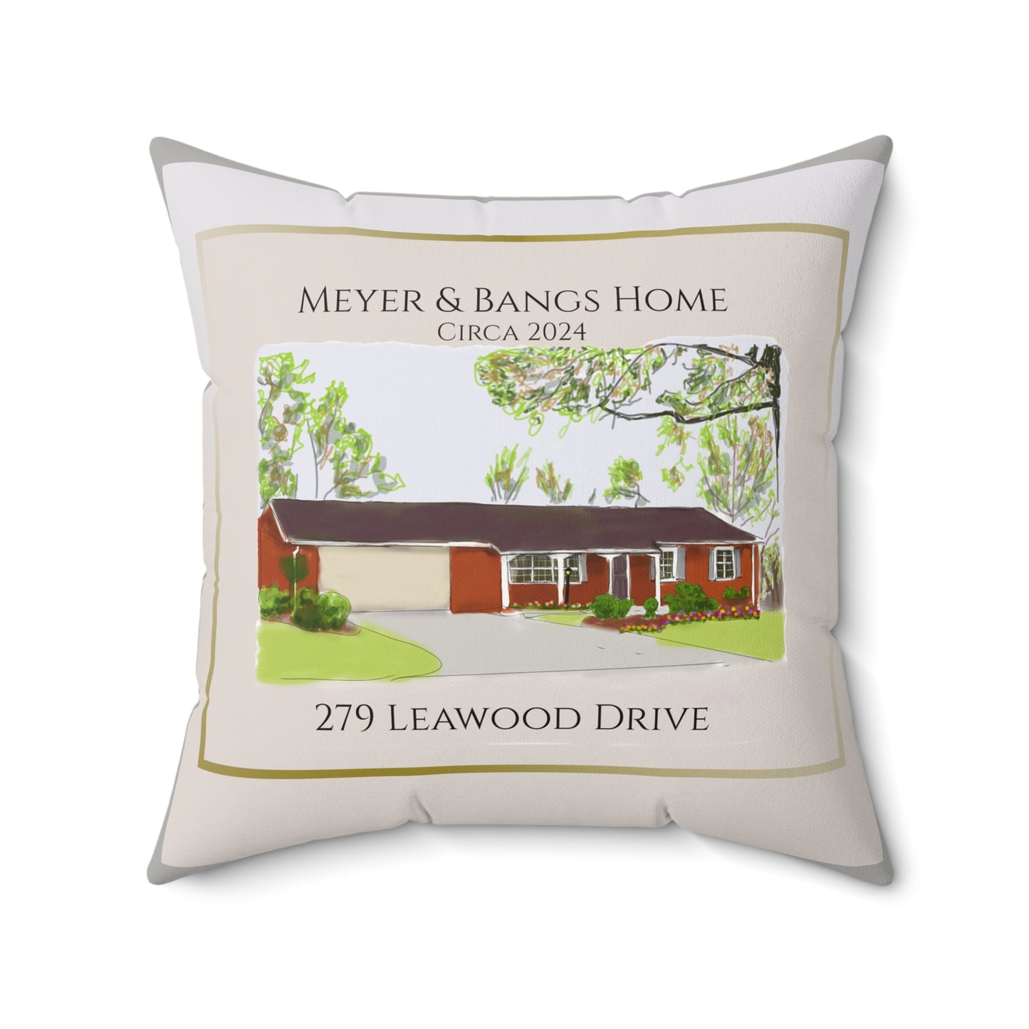 Personalized Faux Suede Pillow - Custom Family Home Decor with Address & Year