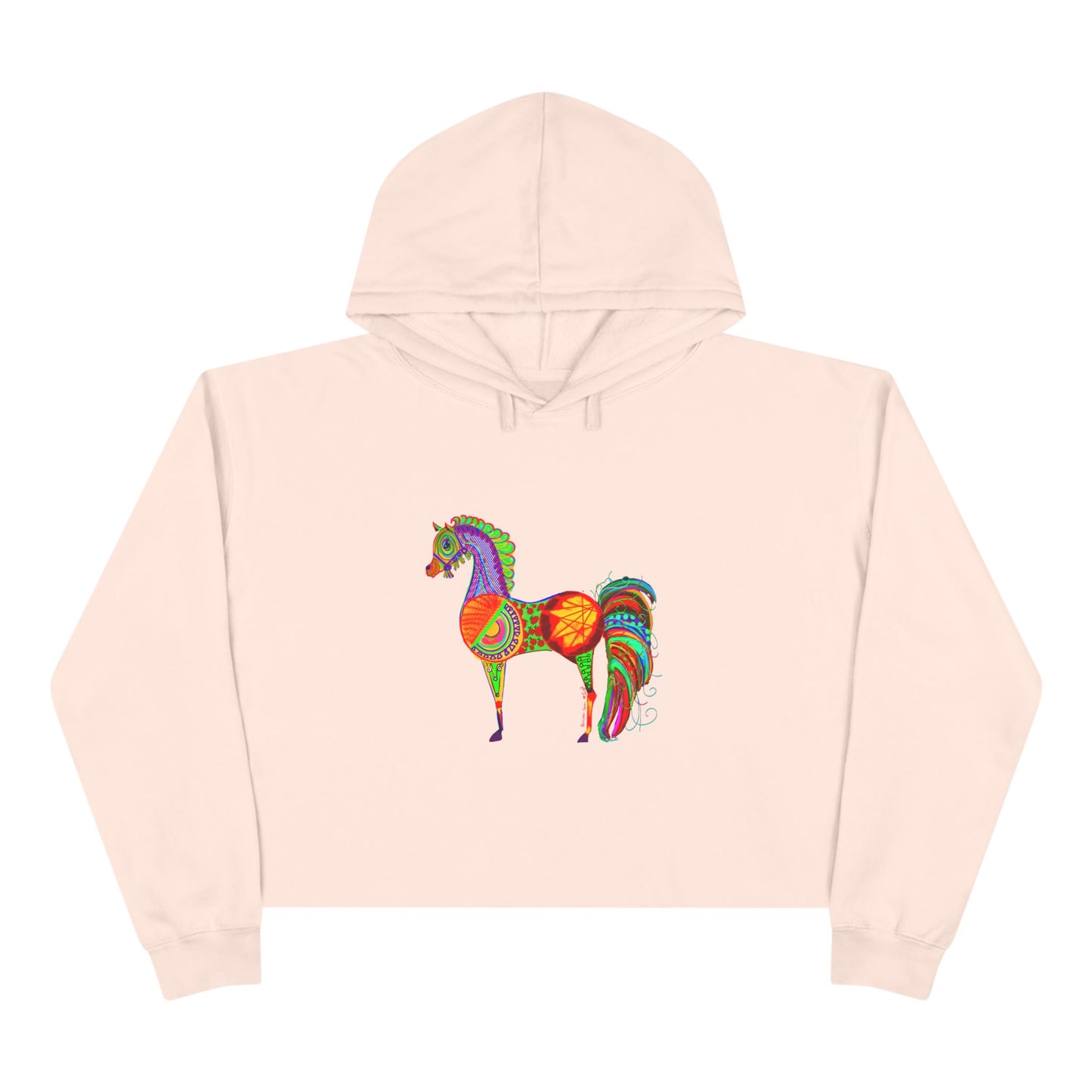 Horse of the Promise in Lilac Crop Hoodie – Boho Chic for Animal Lovers