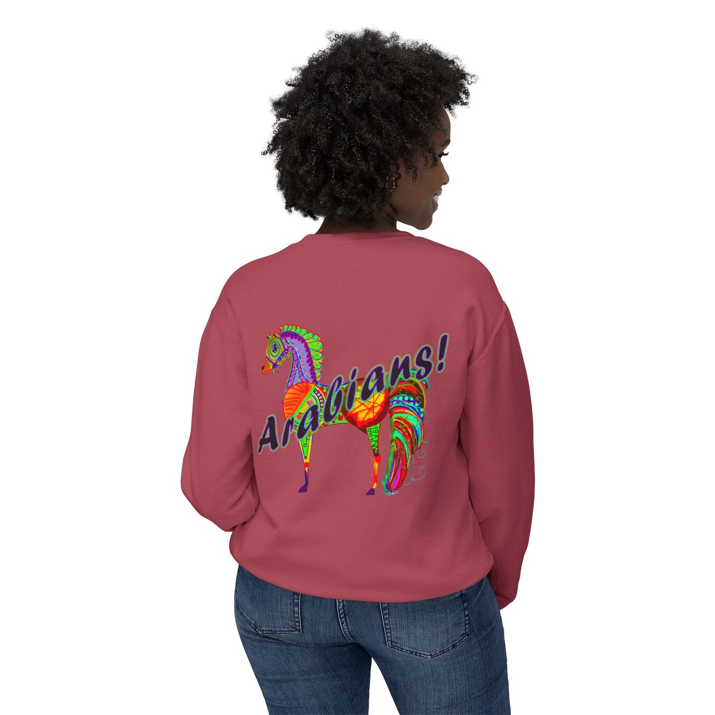 Colorful Arabian Horses Sweatshirt for Animal Lovers