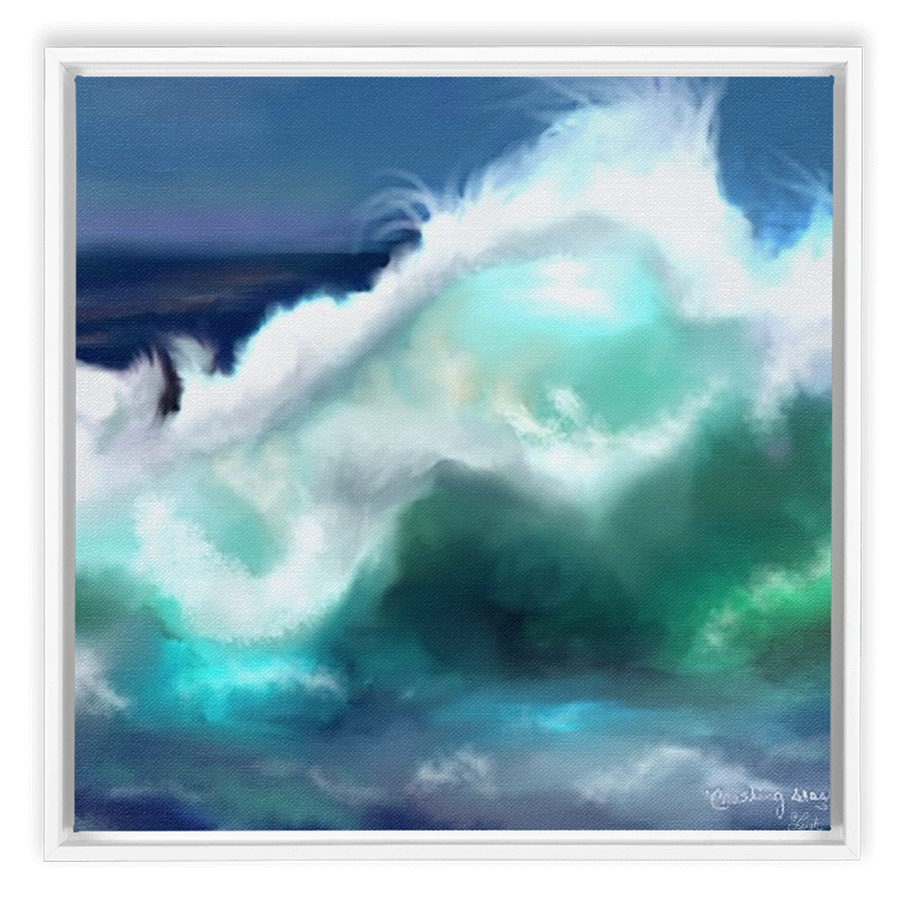 Crashing Seas - Framed Traditional Stretched Canvas
