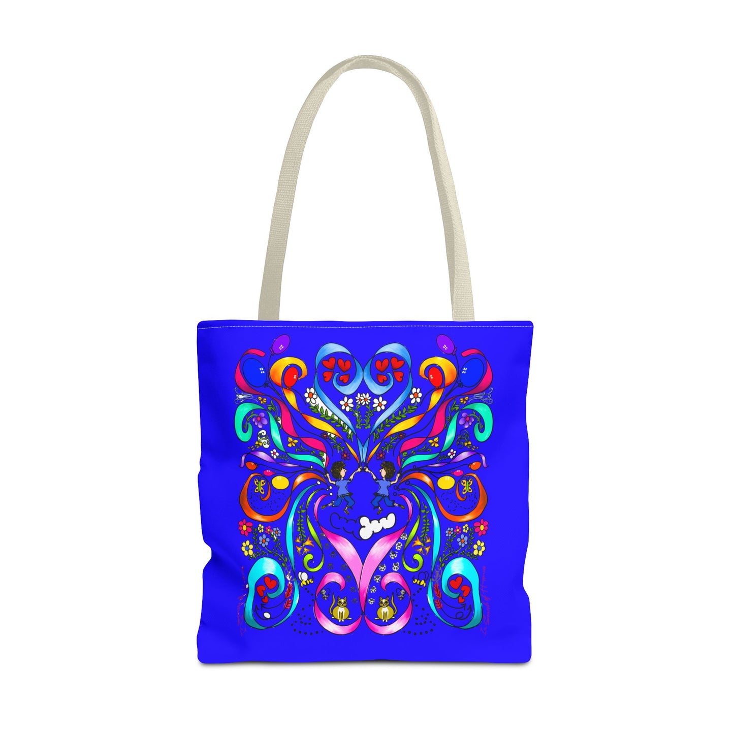 Vibrant Floral Tote Bag, Colorful Shopping Bag, Reusable Grocery Tote, Art Print Carry-All, Eco-Friendly Gift Bag