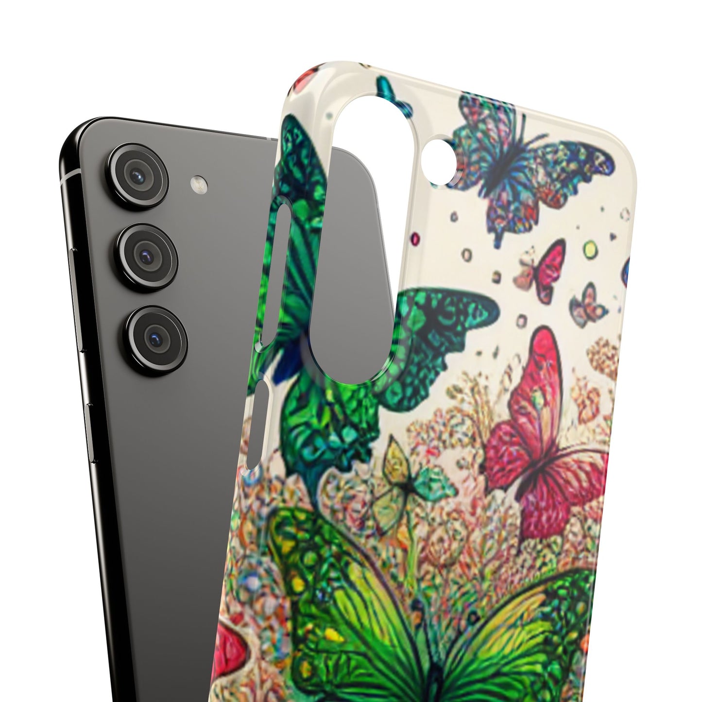 Colorful Butterfly Snap Cases, Over 50 types of Phone Covers, Floral Design, Spring Decor, Eco-Friendly Gift