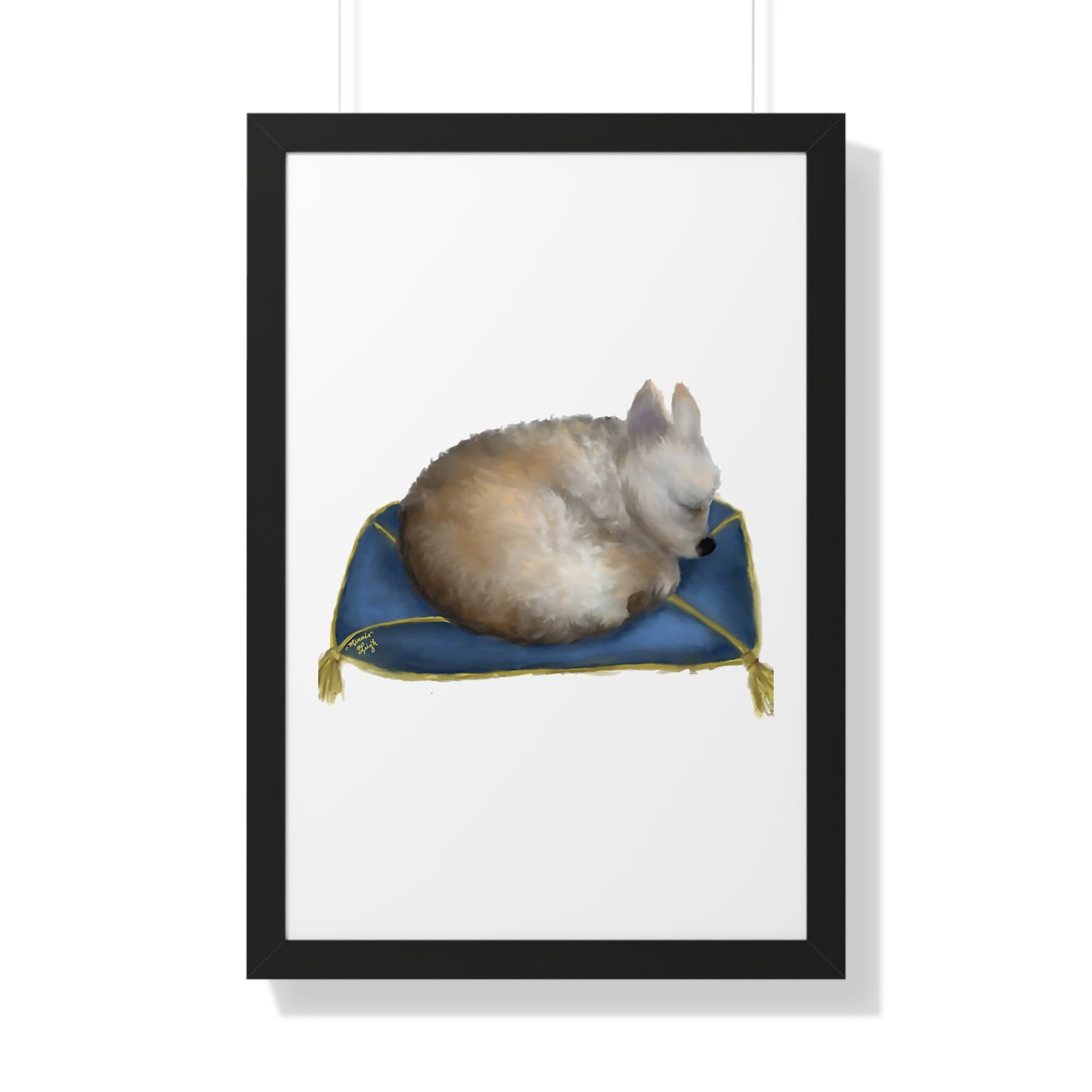 Sleeping Beauty Framed Vertical Poster - Calming Home Decor for Dog Lovers