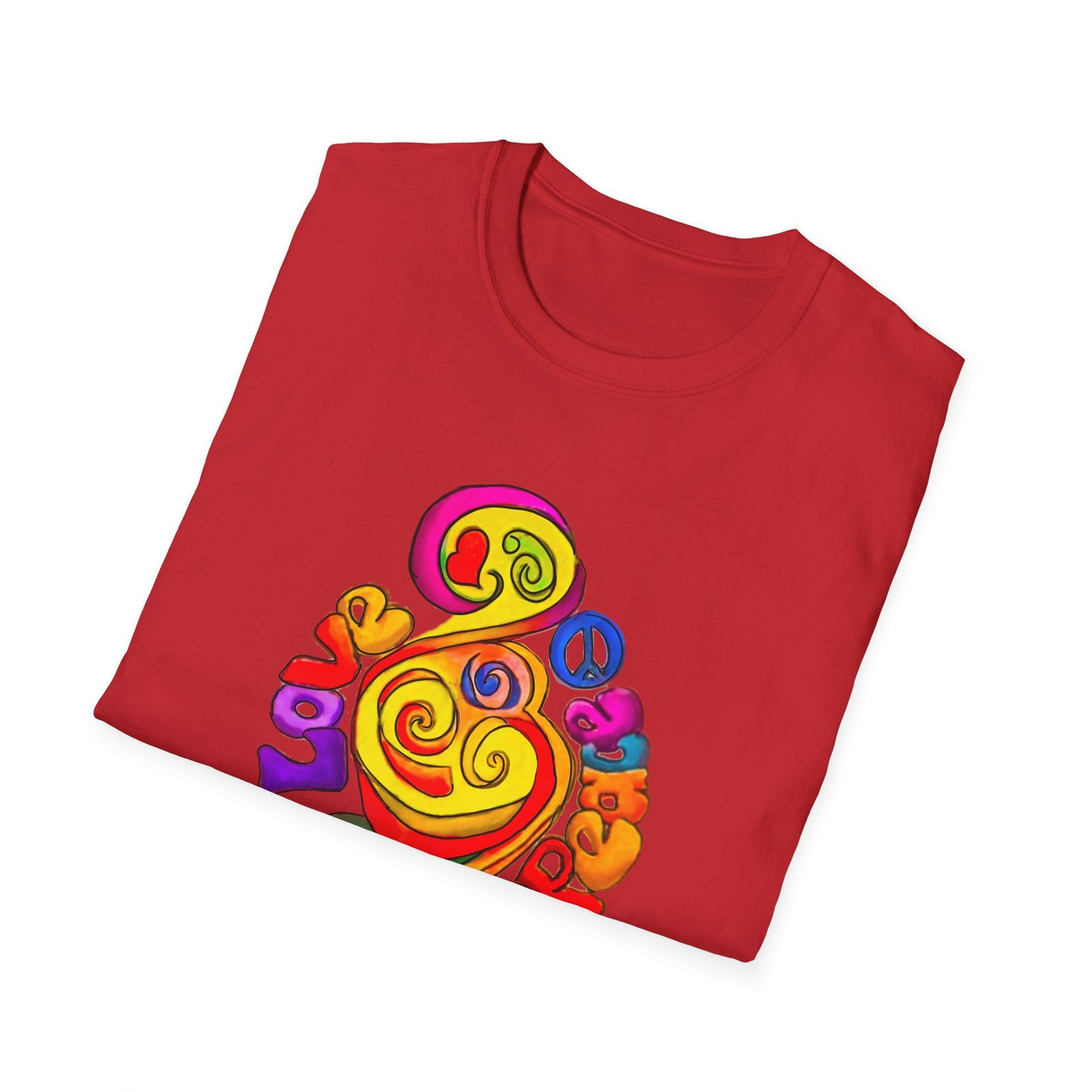 Groovy Love & Peace Unisex Softstyle T-Shirt