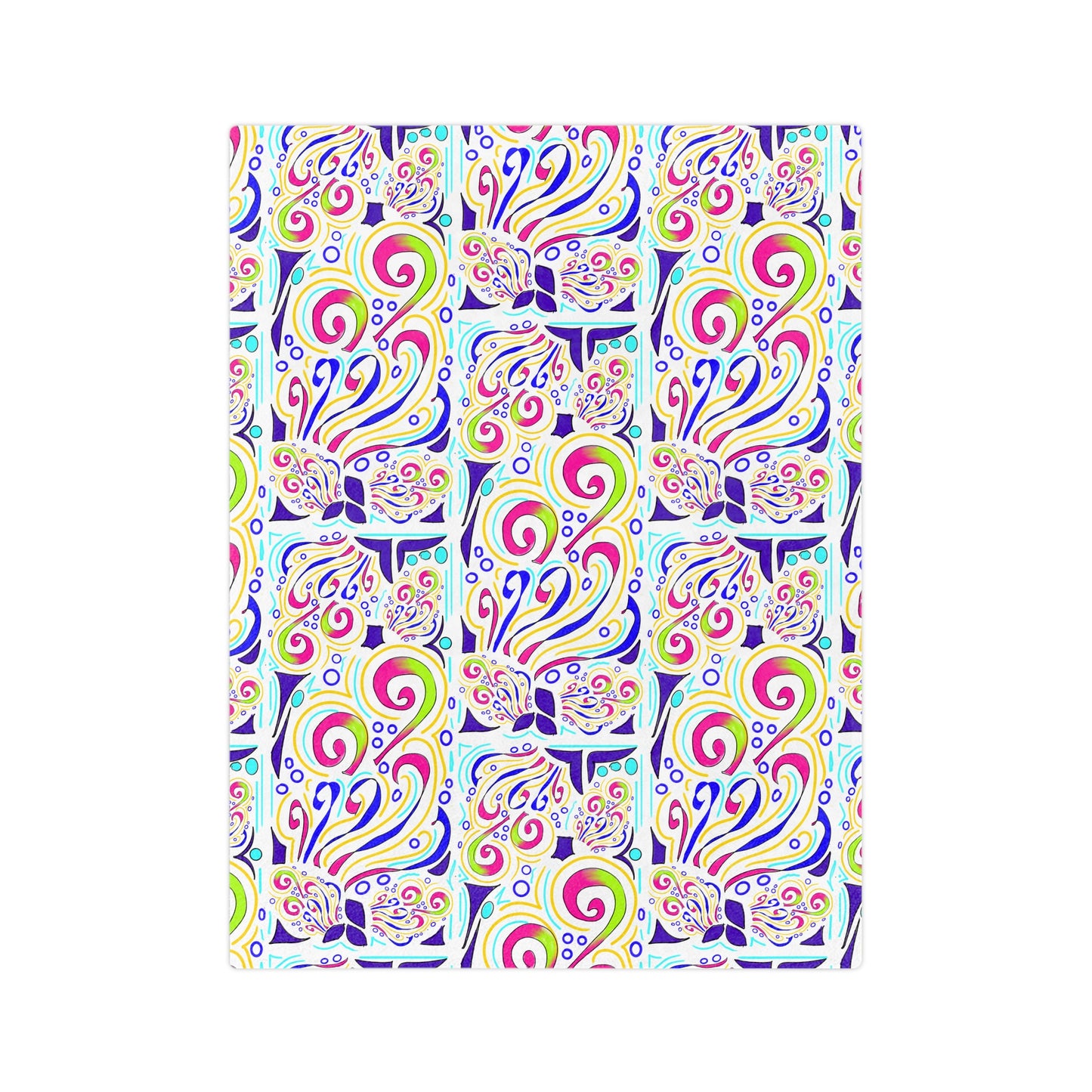 ColorCode Bold Floral Microfiber Blanket, Cozy Blanket, Bohemian Decor, Soft Throw, Gift for Her, Home Snuggle Blanket