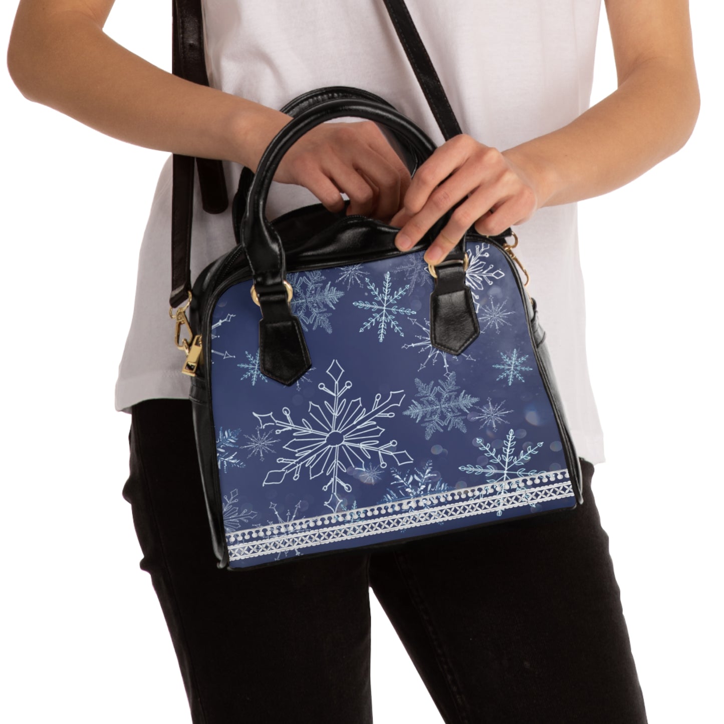 Winter Wonderland Shoulder Handbag - Snowflake Design, Perfect for Holiday Gifting, Fashion Accessory, Trendy Handbag, Winter Style, [...]