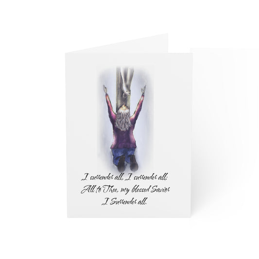 I Surrender - white - Spiritual Greeting Cards – Inspirational Cards for All Occasions, Encouragement, Love, Thank You, Sympathy, 1-50 Packs