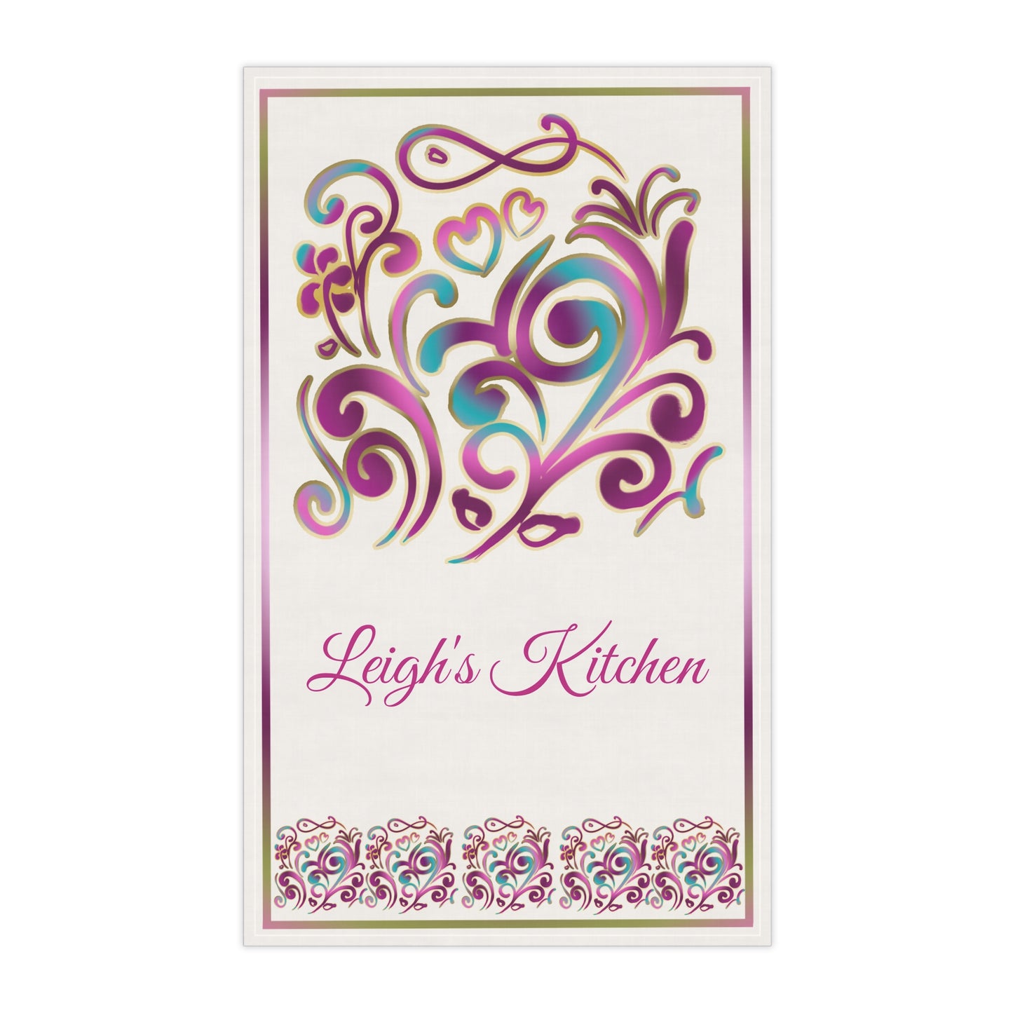 Personalized Kitchen Tea Towels, Charming Décor for Home Cooking, Perfect Housewarming Gifts, Leigh's Kitchen Design, Colorful Floral [...]