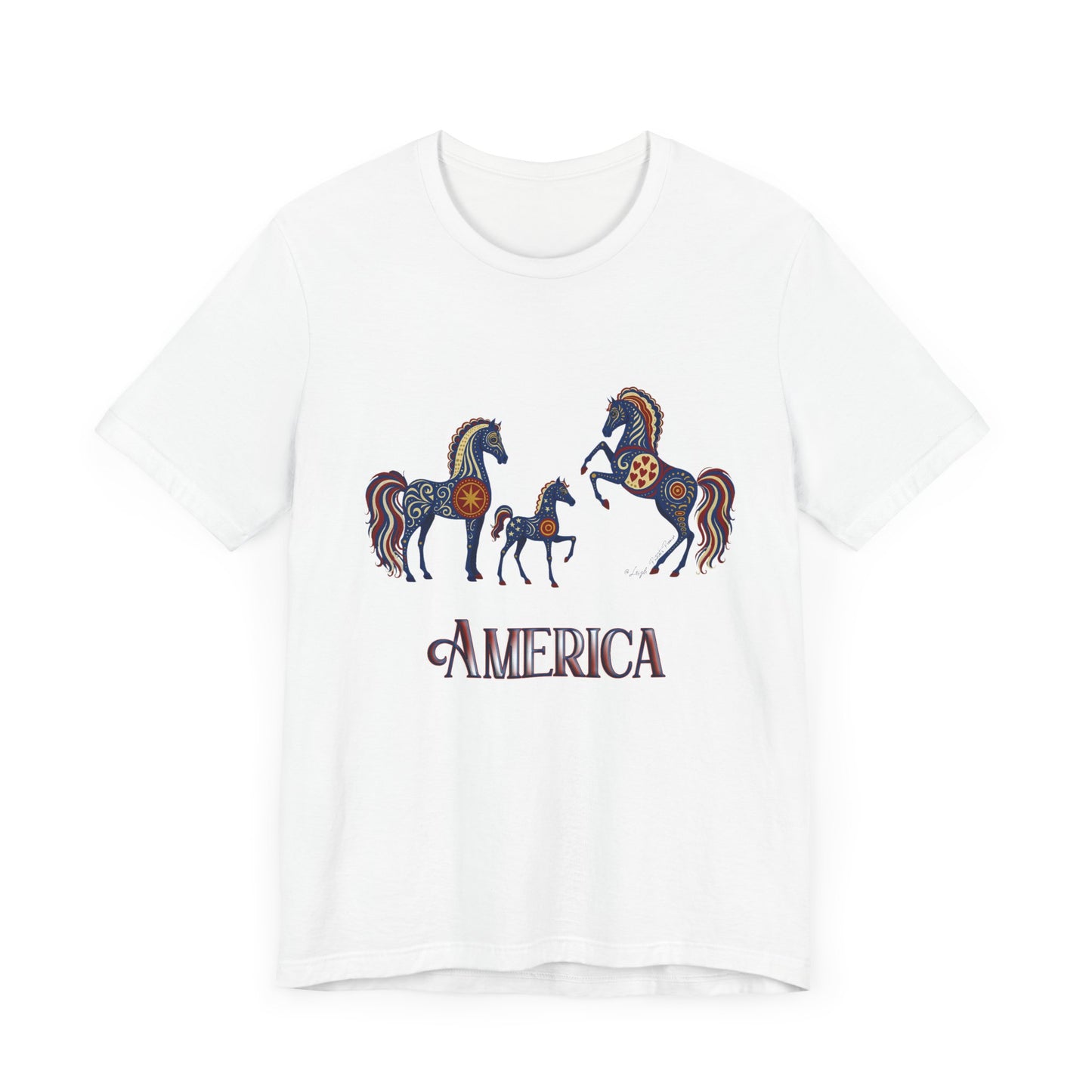 USA Patriot's Horse Tee, Unisex Equestrian Gift, Nature Lover Apparel, Vintage Style T-Shirt