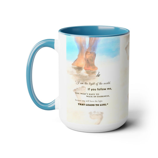 Follow Me - Two-Tone Coffee Mugs, 15oz