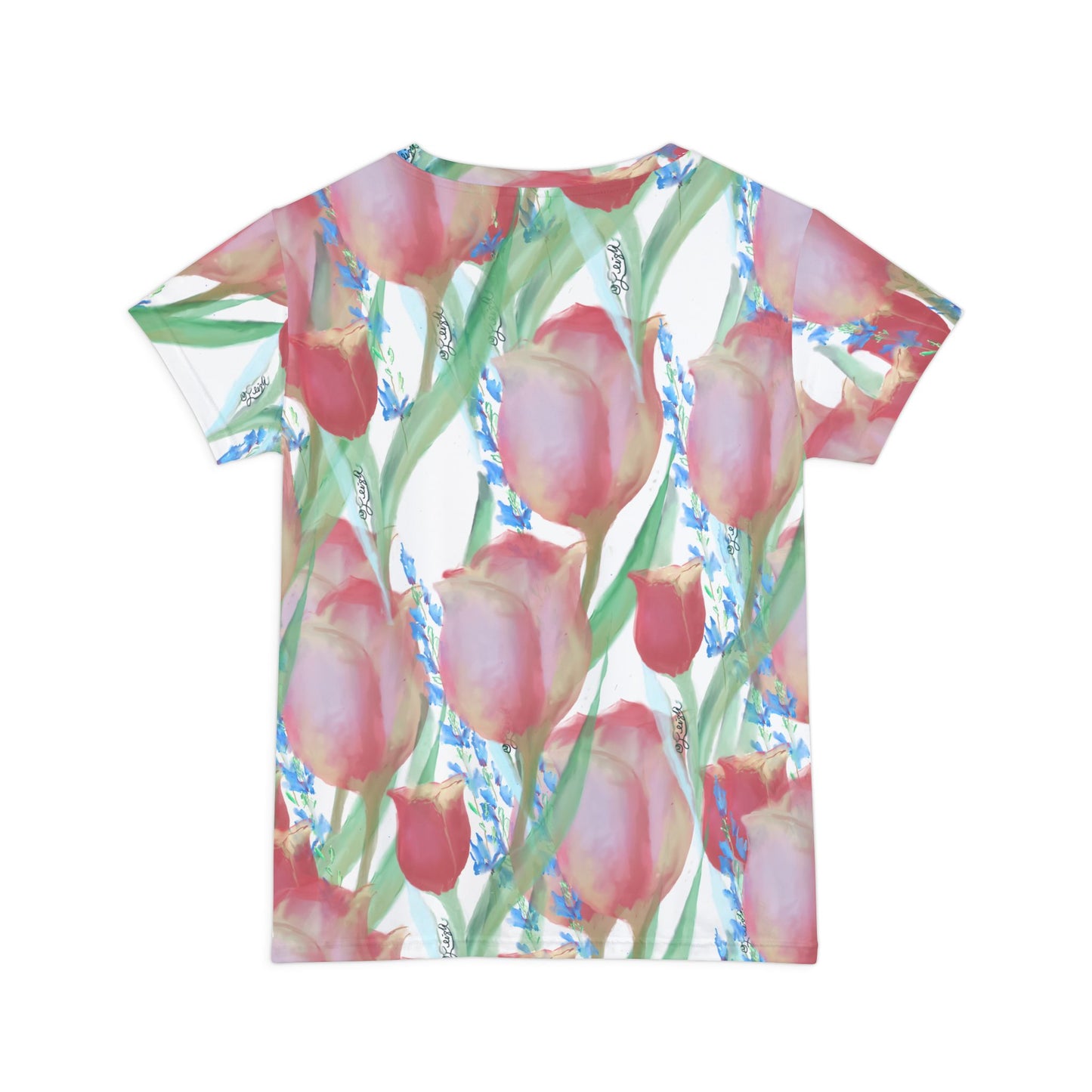 Pink Tulips - Women's Short Sleeve Shirt (AOP)