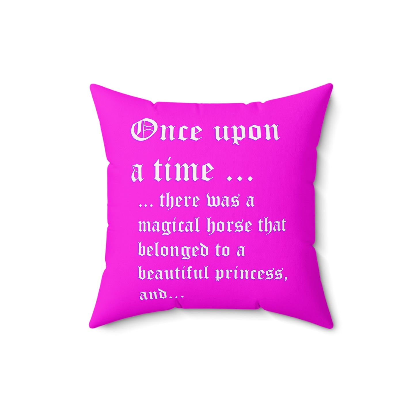 Storytime - Magical Horse Pink Square Pillow