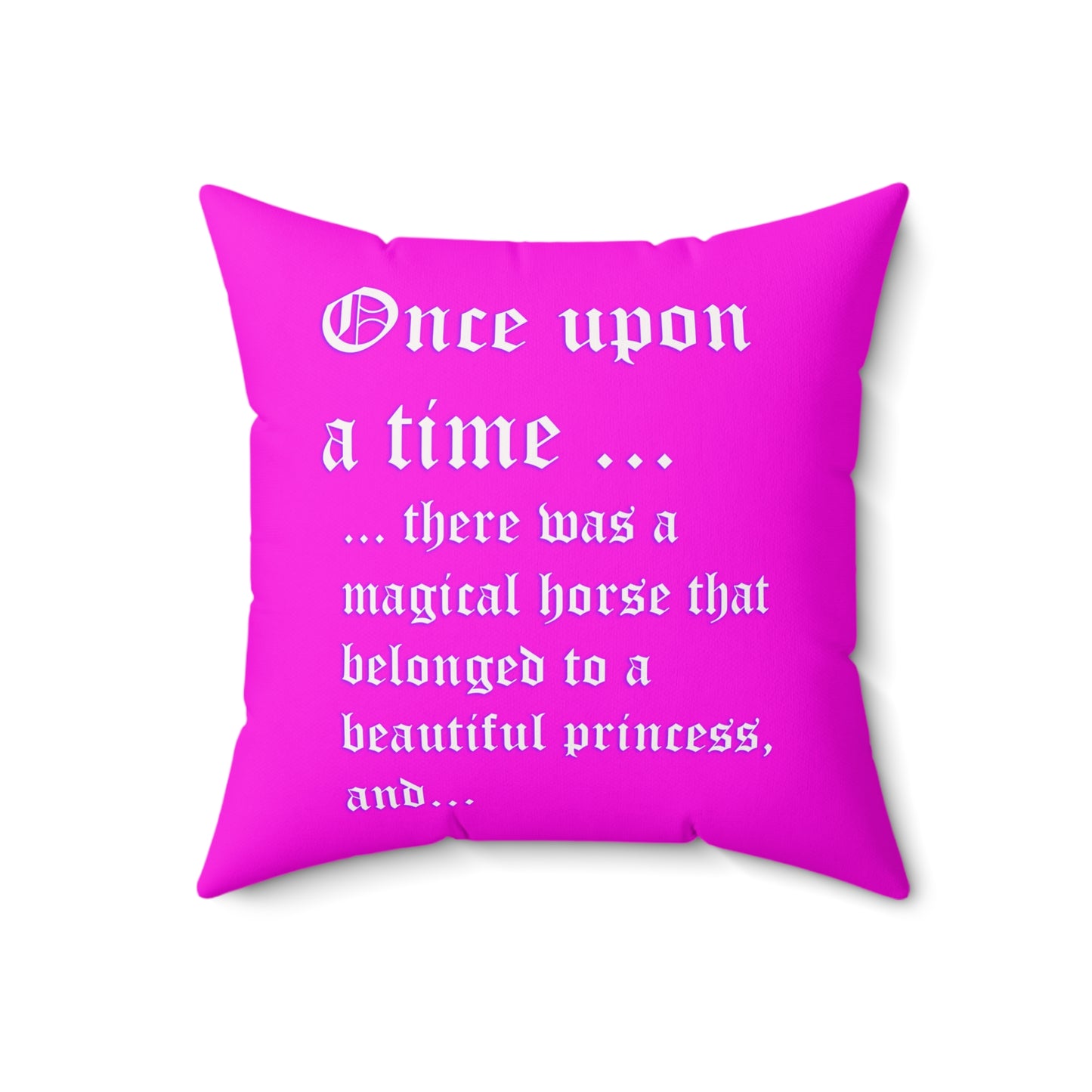 Storytime - Magical Horse Pink Square Pillow