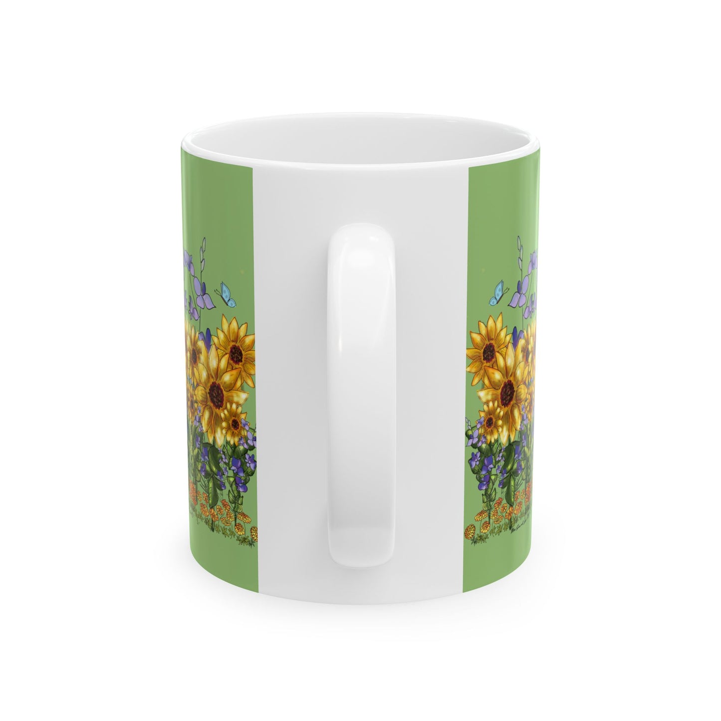 Golds, Larks, and Suns Garden Ceramic Mug, Floral Coffee Cup, Home Decor, Gift for Nature Lovers, Spring Drinkware, Tea Lover's Gift