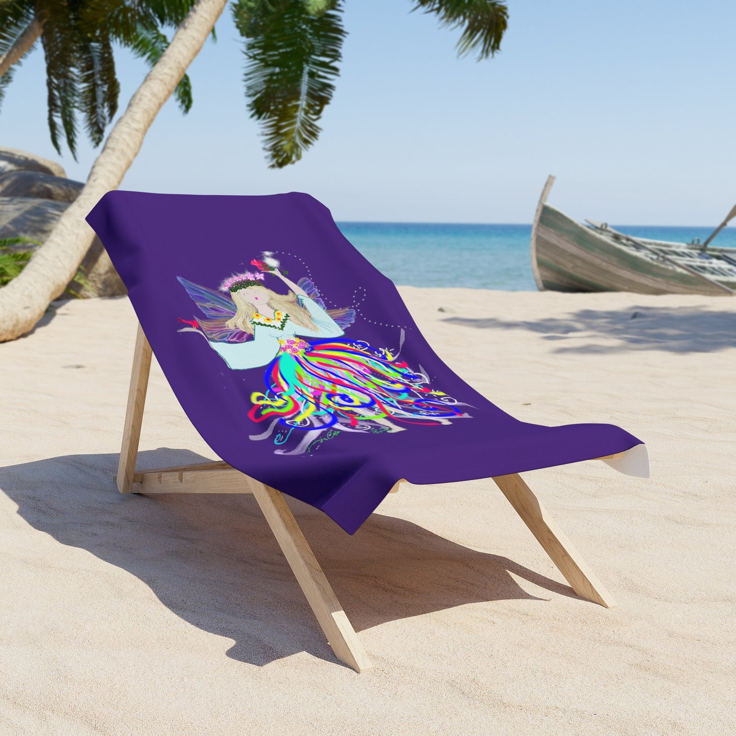 Fairy's Color Dance - Beach Towel