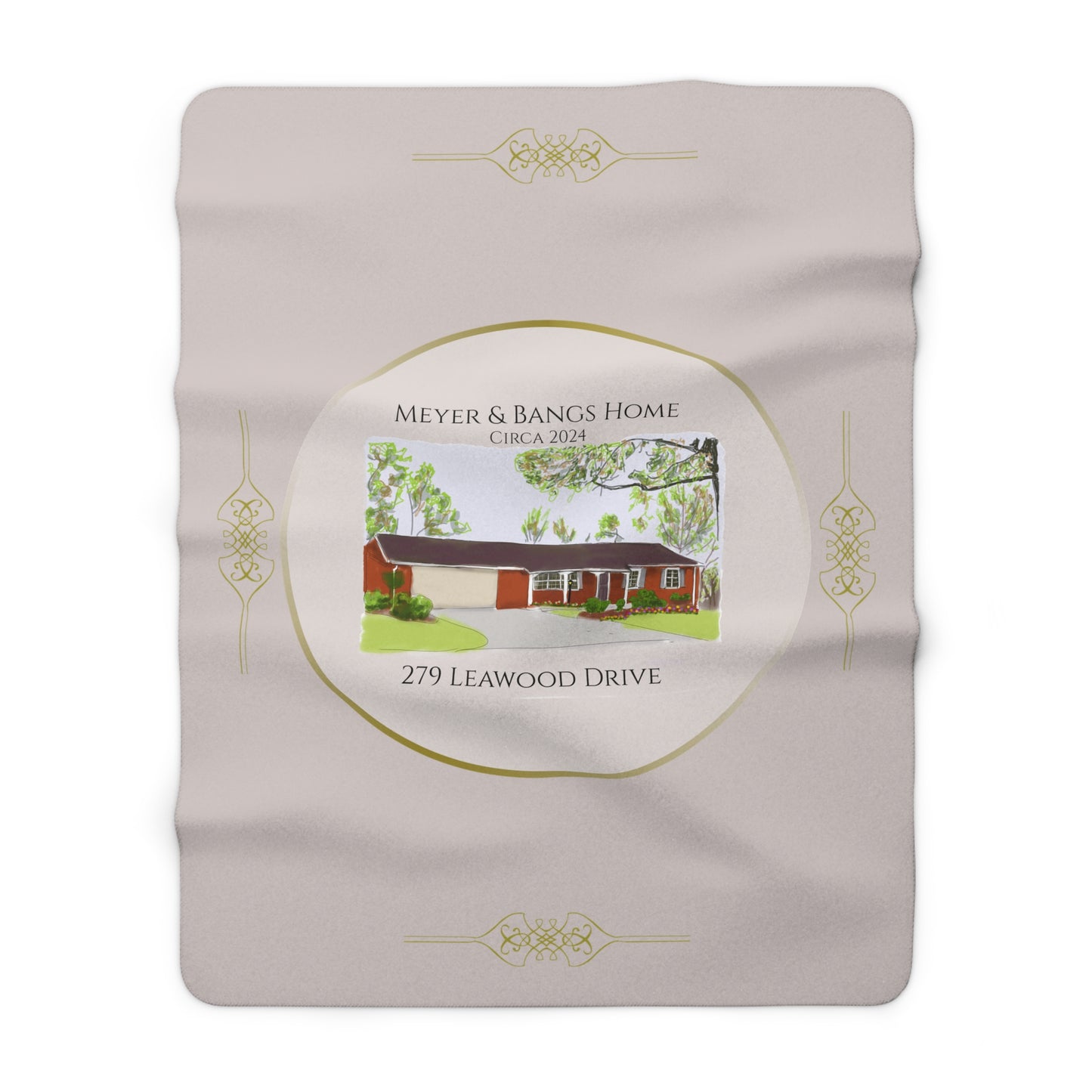 Personalized Sherpa Fleece Blanket - Cozy Home Gift with Custom Address Design