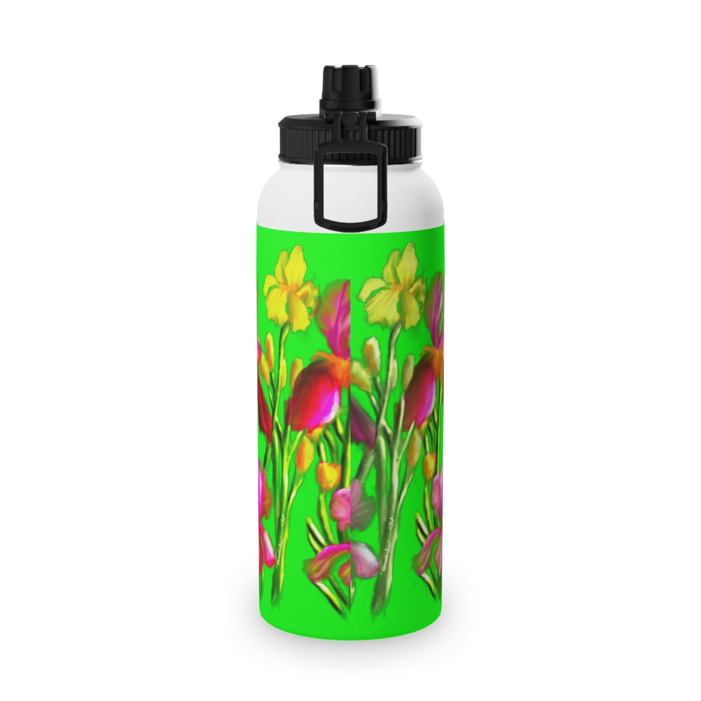 Hanson's Iris set of Stainless Steel Water Bottles, Sports Lid