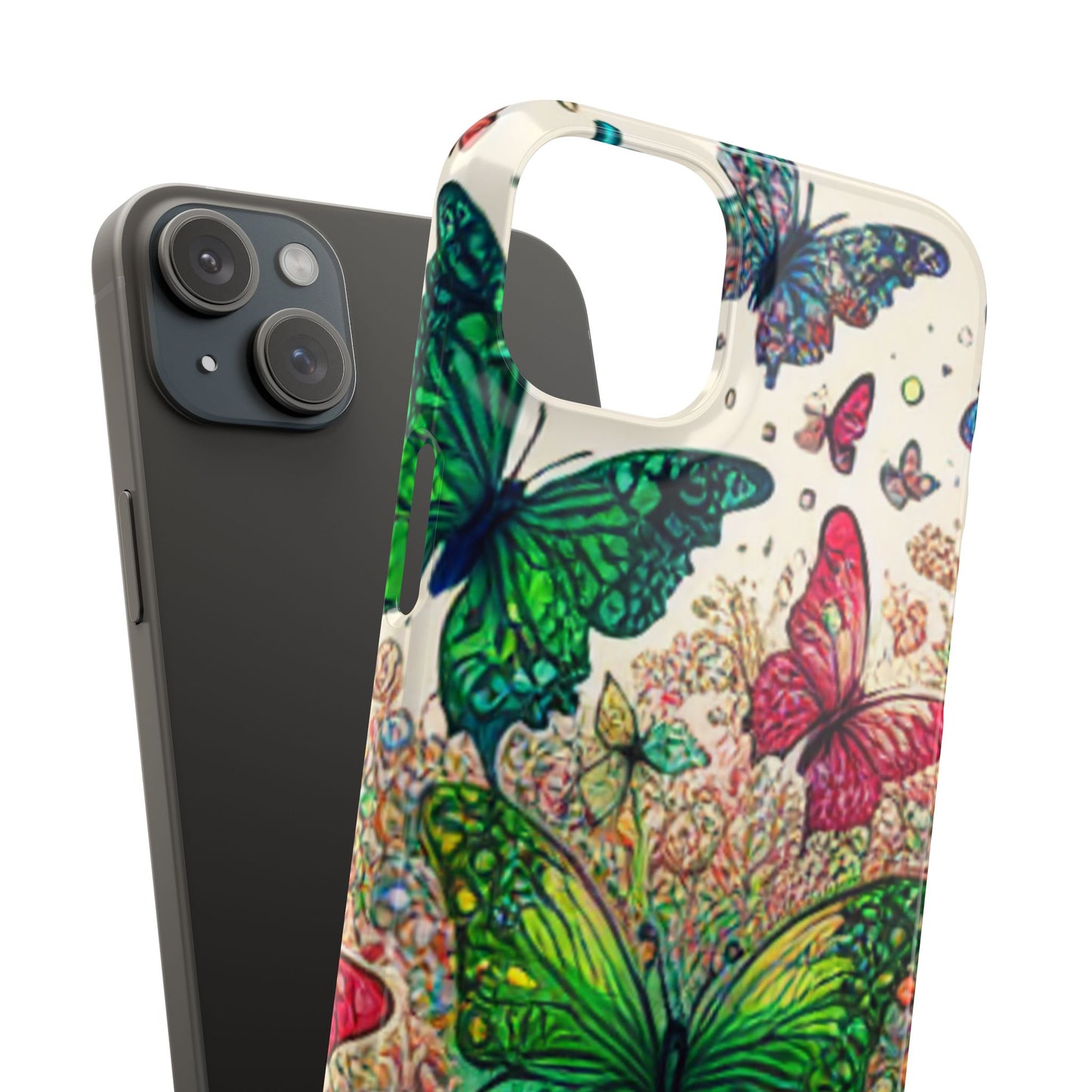 Colorful Butterfly Snap Cases, Over 50 types of Phone Covers, Floral Design, Spring Decor, Eco-Friendly Gift
