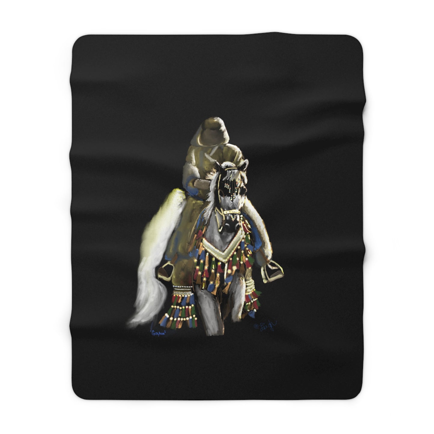Native Desert Horse - Sherpa Fleece Blanket
