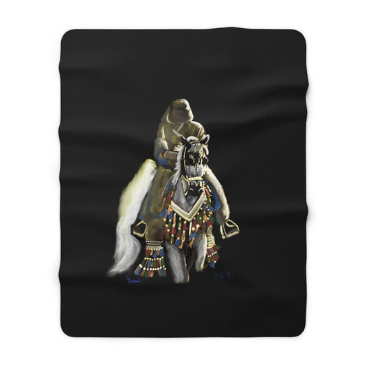 Native Desert Horse - Sherpa Fleece Blanket