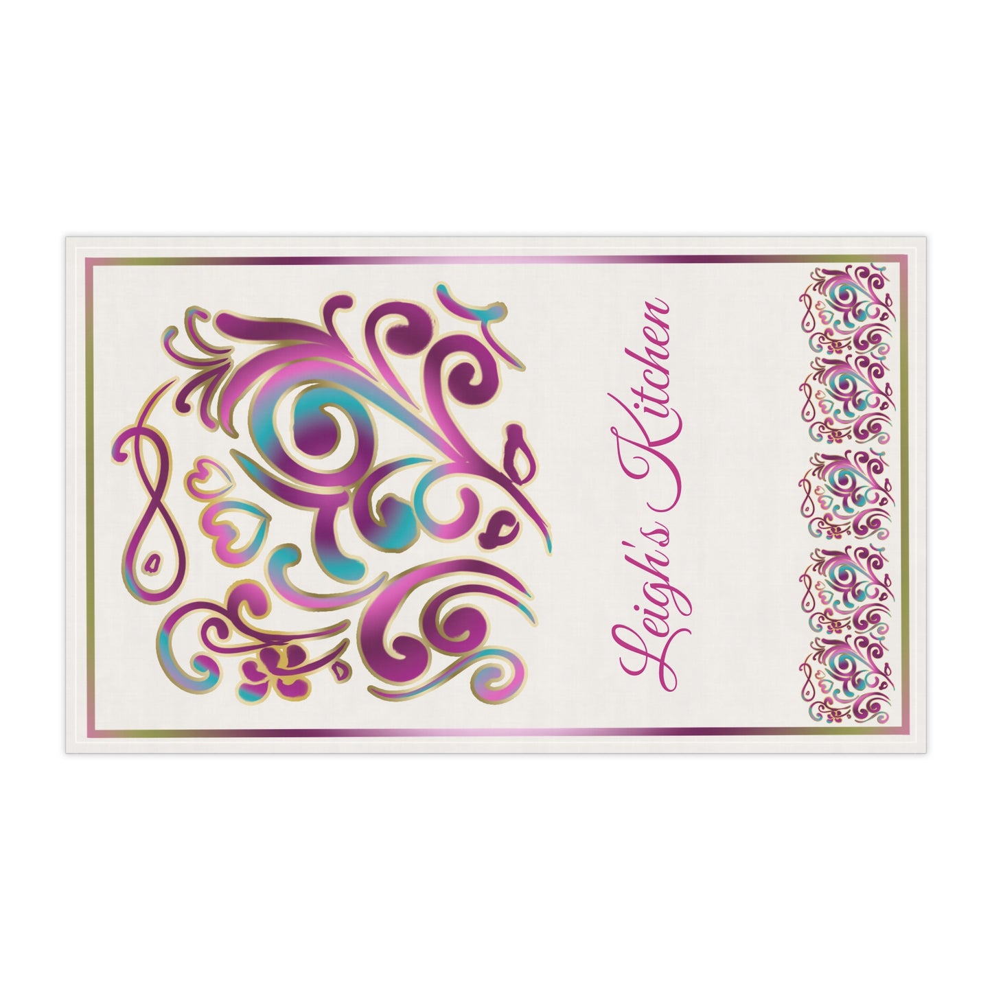 Personalized Kitchen Tea Towels, Charming Décor for Home Cooking, Perfect Housewarming Gifts, Leigh's Kitchen Design, Colorful Floral [...]