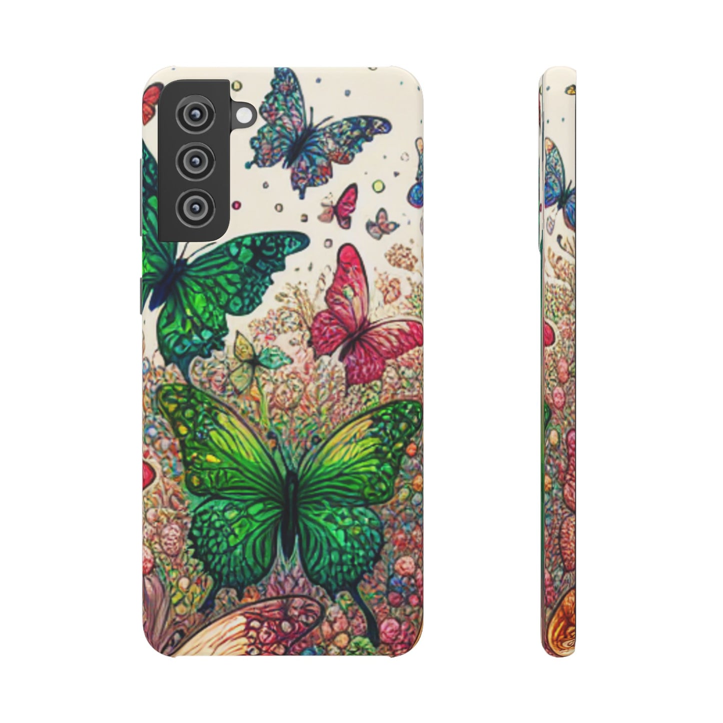 Colorful Butterfly Snap Cases, Over 50 types of Phone Covers, Floral Design, Spring Decor, Eco-Friendly Gift