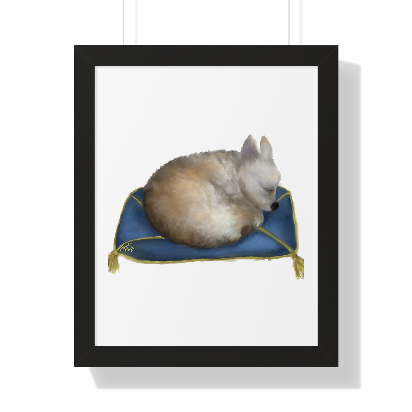 Sleeping Beauty Framed Vertical Poster - Calming Home Decor for Dog Lovers