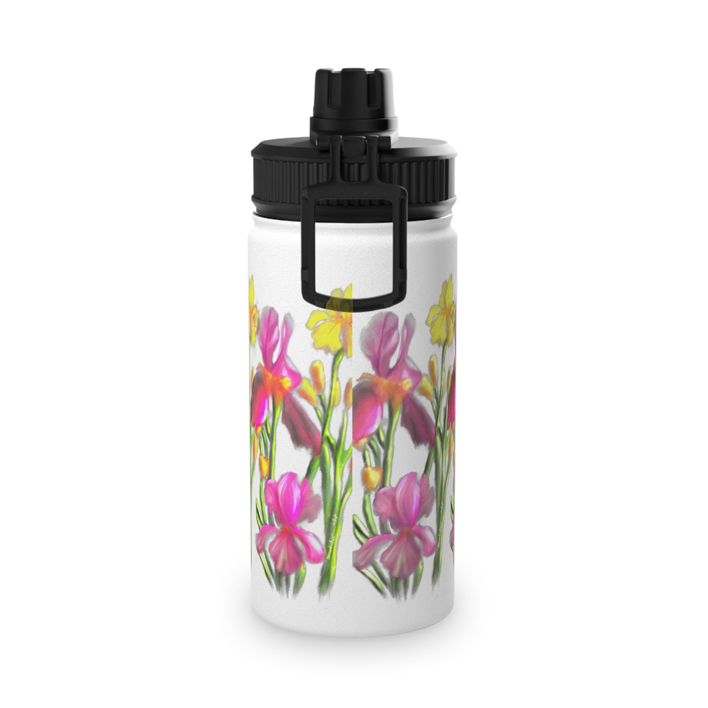 Hanson's Iris set of Stainless Steel Water Bottles, Sports Lid