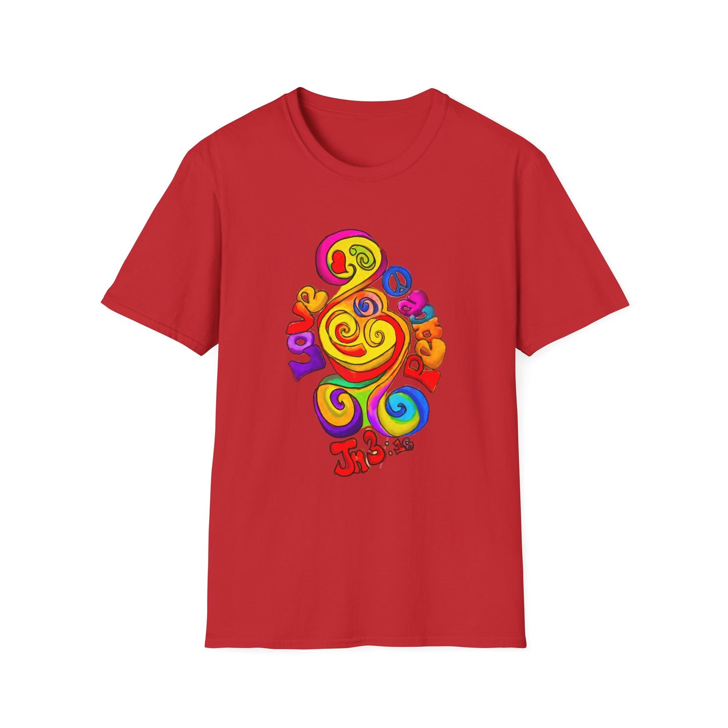 Groovy Love & Peace Unisex Softstyle T-Shirt