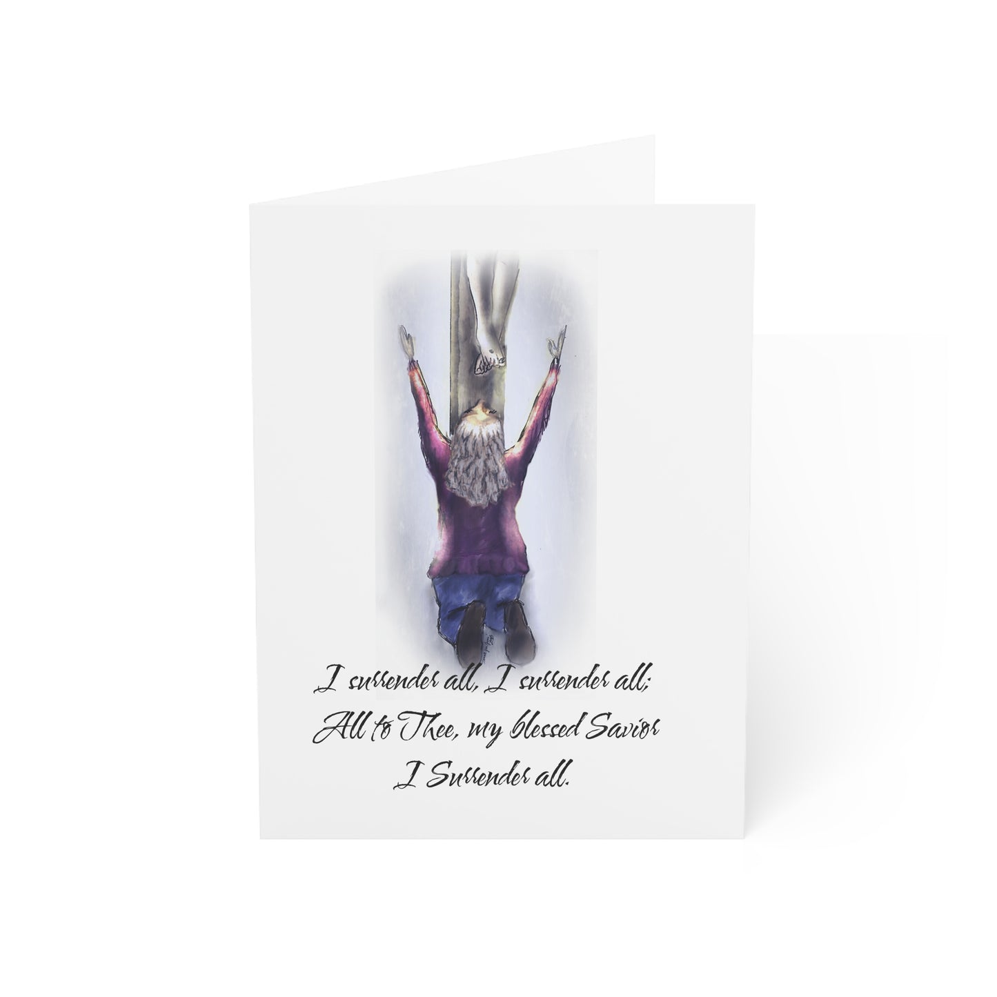 I Surrender - white - Spiritual Greeting Cards – Inspirational Cards for All Occasions, Encouragement, Love, Thank You, Sympathy, 1-50 Packs