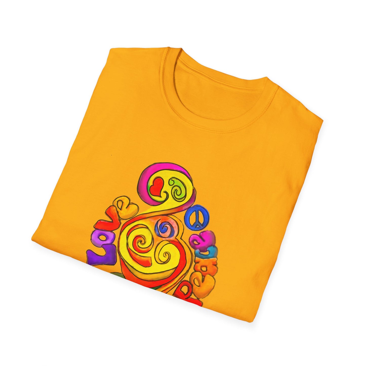 Groovy Love & Peace Unisex Softstyle T-Shirt