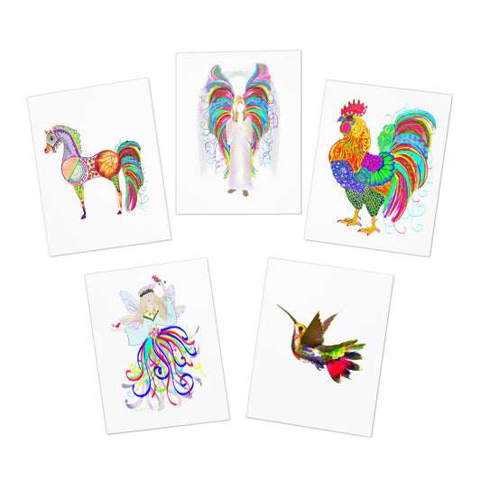 Color Dance Note Cards in White (5-Pack)