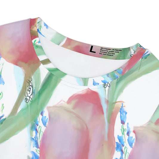 Pink Tulips - Women's Short Sleeve Shirt (AOP)