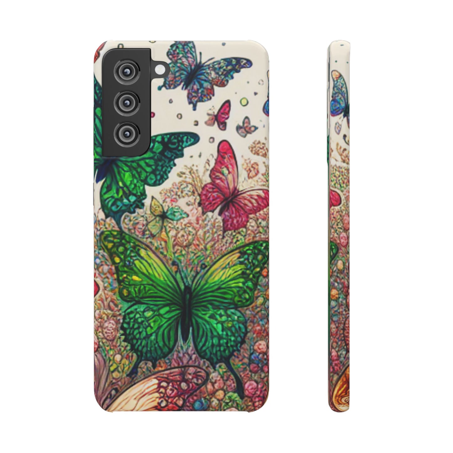 Colorful Butterfly Snap Cases, Over 50 types of Phone Covers, Floral Design, Spring Decor, Eco-Friendly Gift