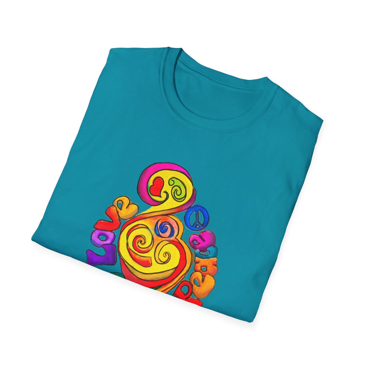 Groovy Love & Peace Unisex Softstyle T-Shirt