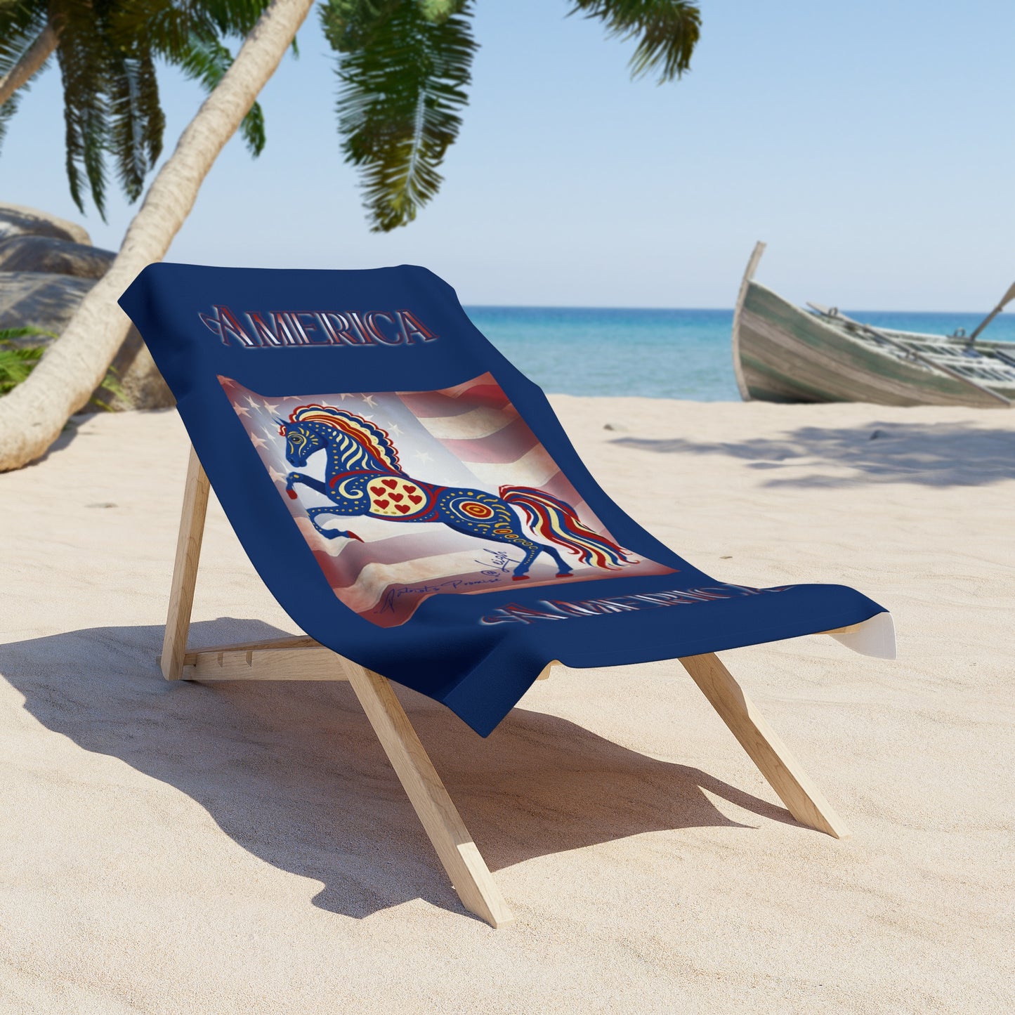 Patriot'S Horse - Defender -  Beach Towel - Perfect for Summer Adventures, Pool Days, Camping, 4th of July, Memorial Day, Outdoor Fun