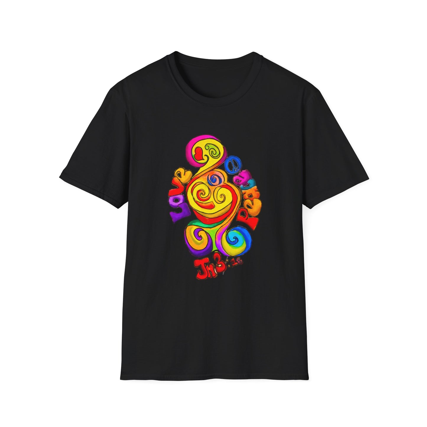Groovy Love & Peace Unisex Softstyle T-Shirt