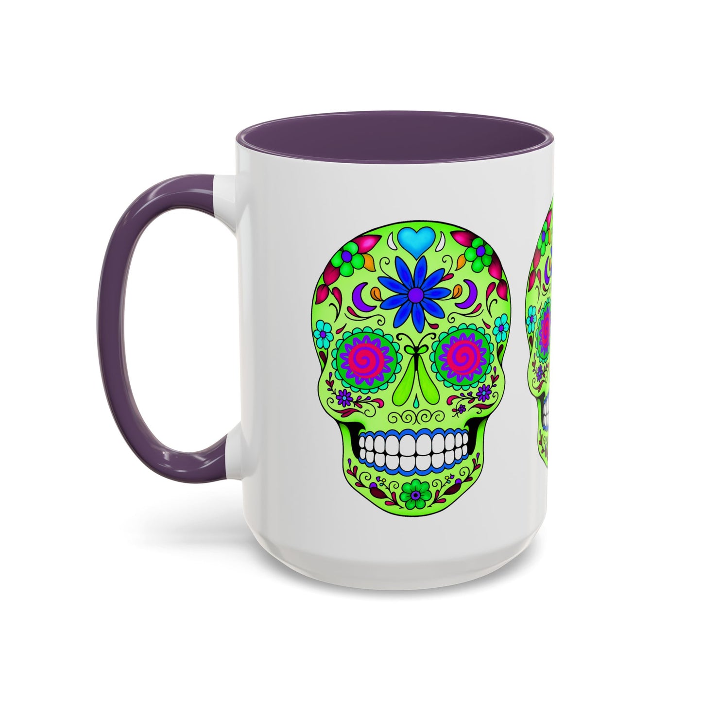Sugar Skull Coffee Mug - Green - Perfect for Day of the Dead & Halloween