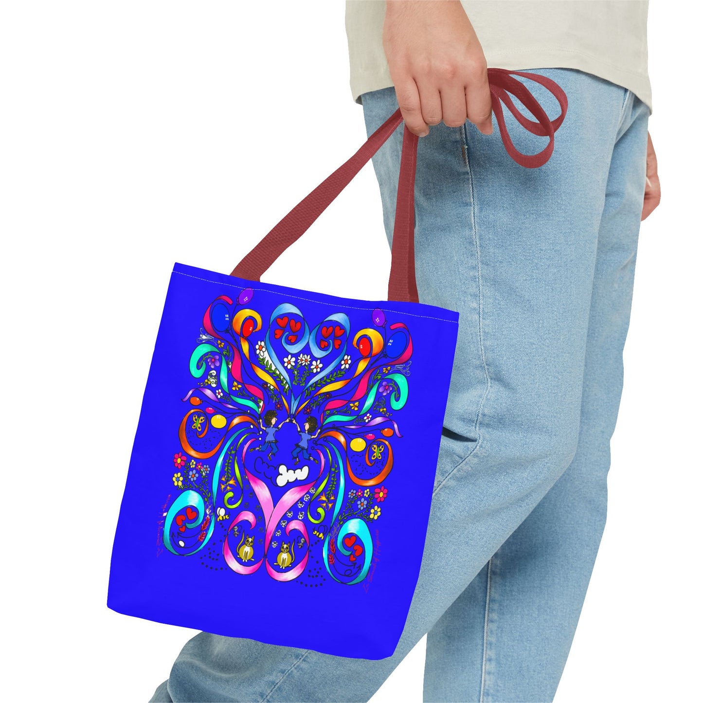 Vibrant Floral Tote Bag, Colorful Shopping Bag, Reusable Grocery Tote, Art Print Carry-All, Eco-Friendly Gift Bag