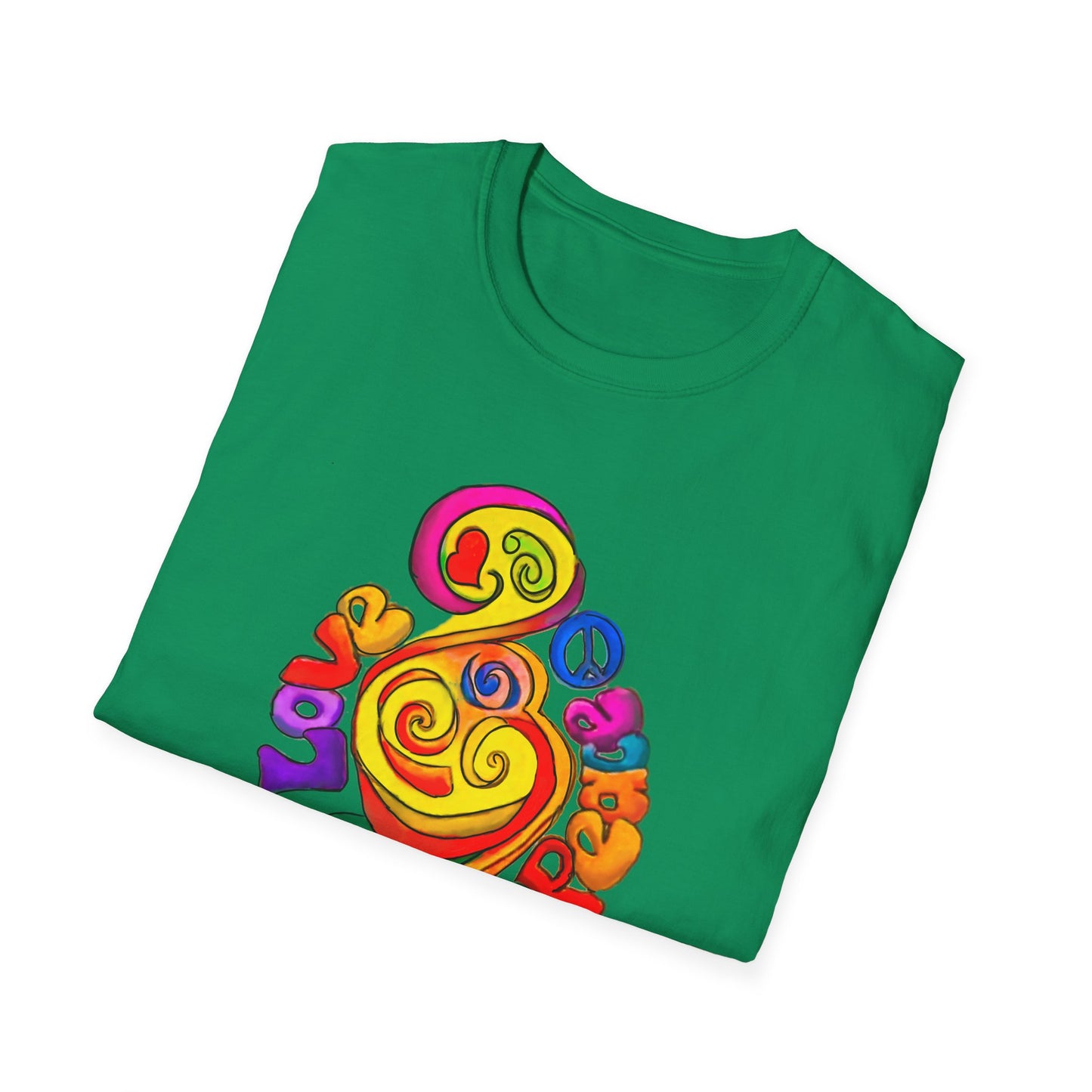 Groovy Love & Peace Unisex Softstyle T-Shirt