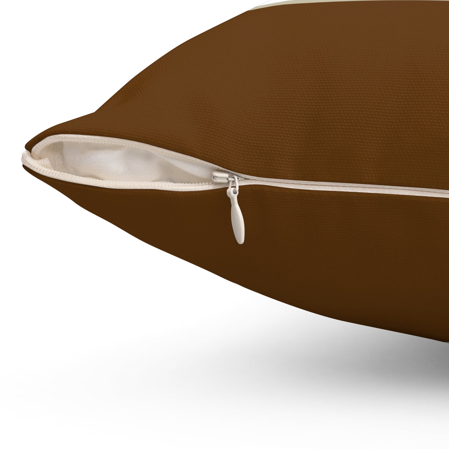 Mare & Foal - dark brown border Spun Polyester Square Pillow