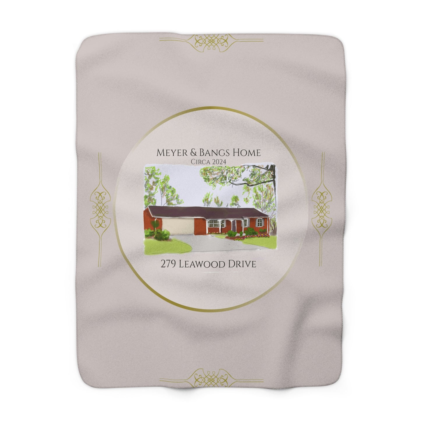 Personalized Sherpa Fleece Blanket - Cozy Home Gift with Custom Address Design