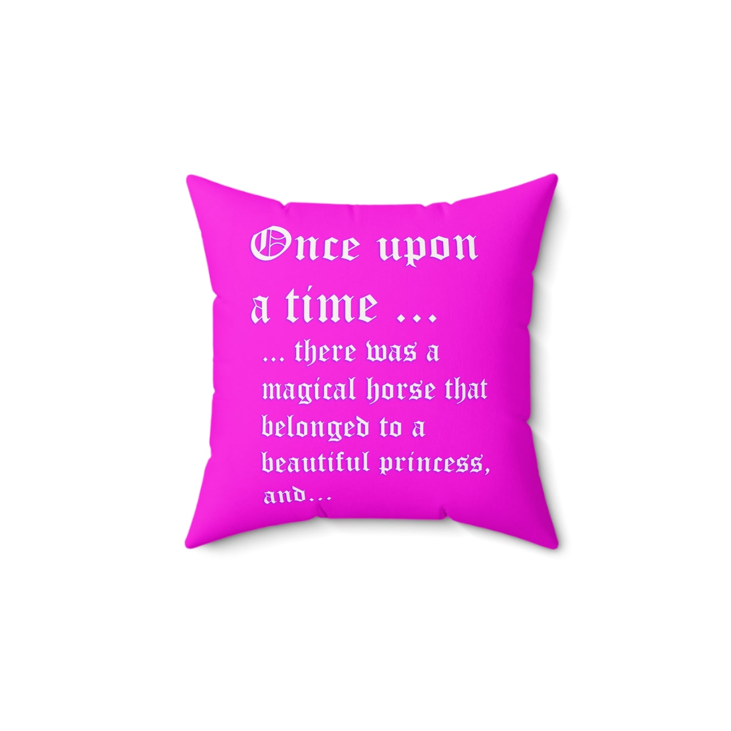 Storytime - Magical Horse Pink Square Pillow