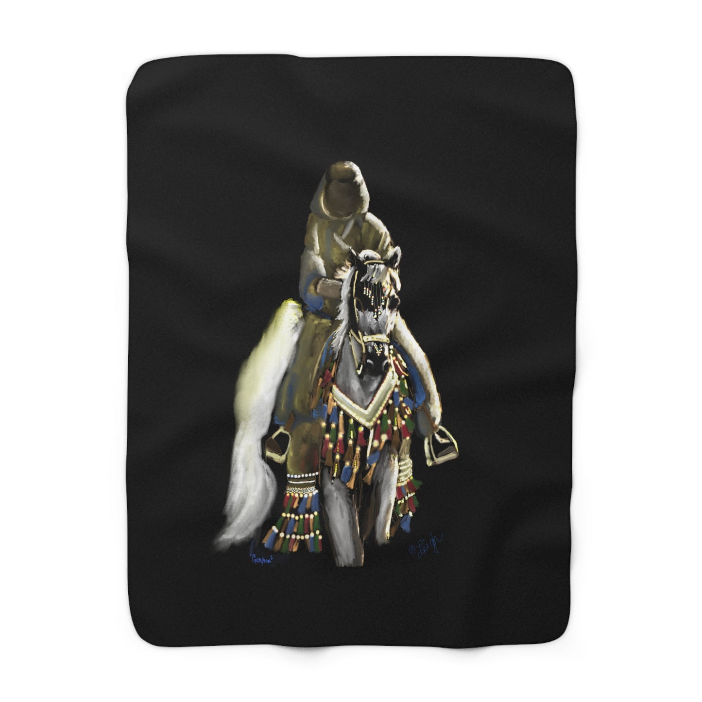 Native Desert Horse - Sherpa Fleece Blanket
