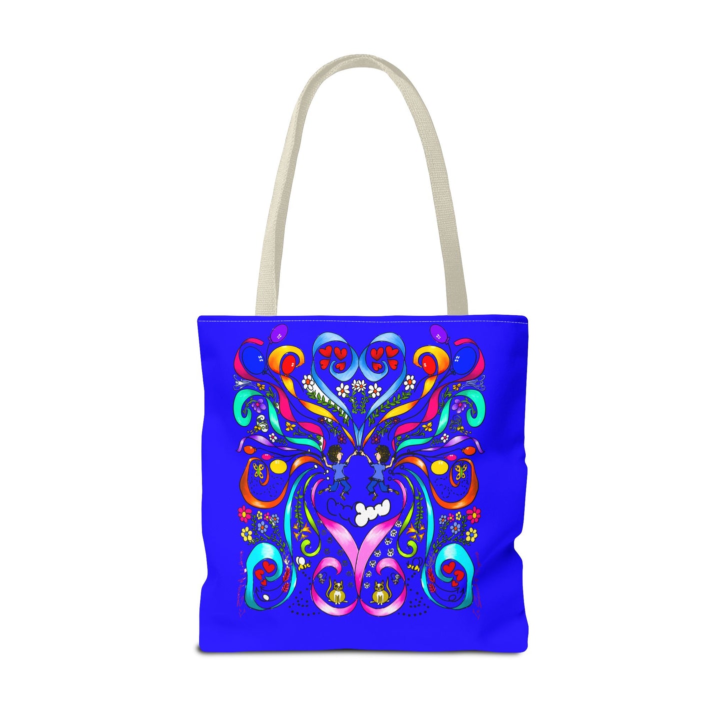 Vibrant Floral Tote Bag, Colorful Shopping Bag, Reusable Grocery Tote, Art Print Carry-All, Eco-Friendly Gift Bag