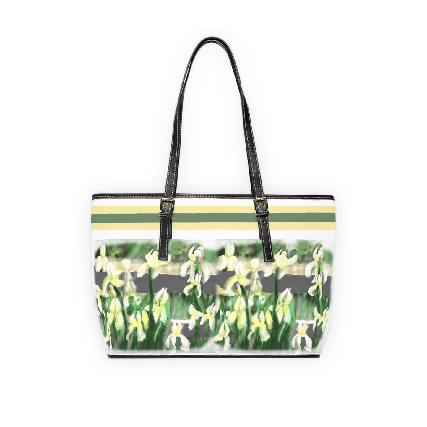 Joyful Praise PU Leather Shoulder Bag - Spring Floral Tote for Every Occasion