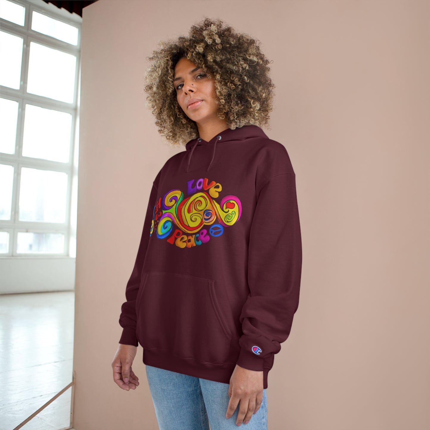 Groovy Love & Peace Champion Hoodie