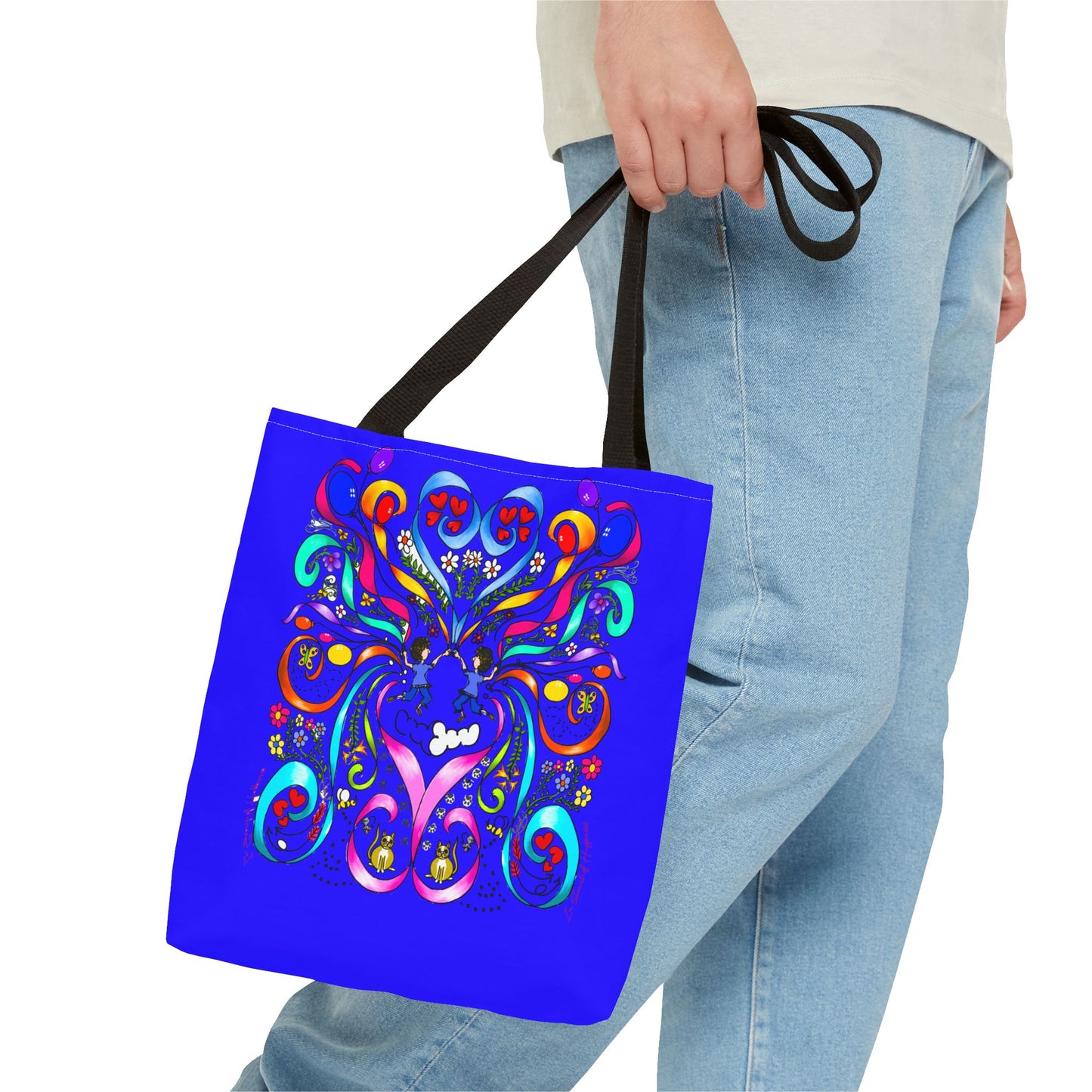 Vibrant Floral Tote Bag, Colorful Shopping Bag, Reusable Grocery Tote, Art Print Carry-All, Eco-Friendly Gift Bag